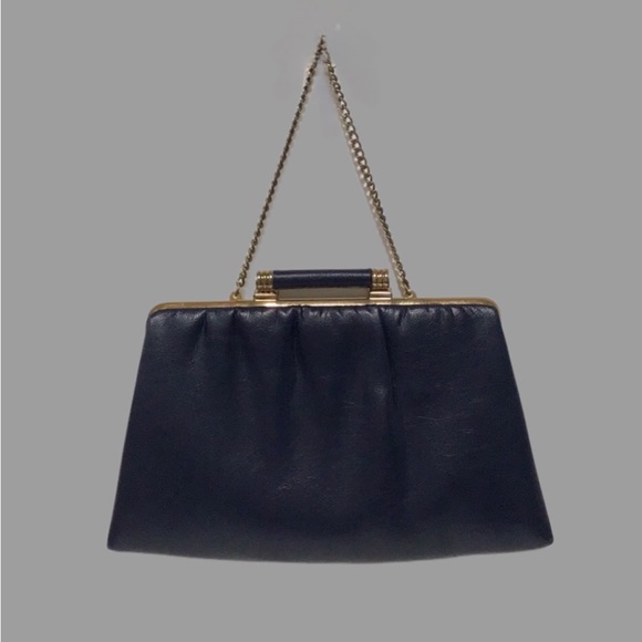 Vintage Ande Blue Faux Leather Frame Purse, 1960-70s - Picture 5 of 11